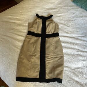 Ann Taylor size 0 work dress. Above the knee length. Tan and black